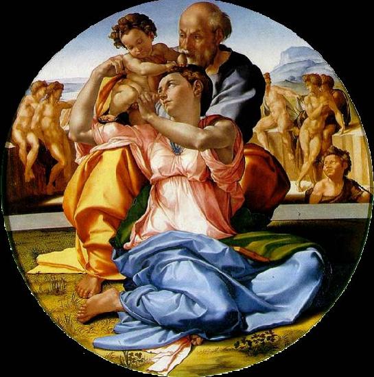Michelangelo Buonarroti The Holy Family with the infant St. John the Baptist oil painting picture